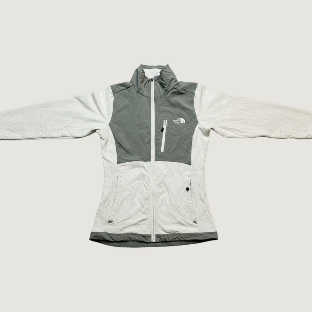 The North Face Jacket Womens XS Full Zip Colorblock Gray White Mock Neck Outdoor